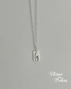 Colar Plaquinha Quadrada Personalizada 60cm (LEIA A DESCRIÇÃO)