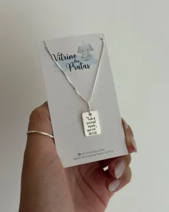 Colar Plaquinha Quadrada Personalizada (LEIA A DESCRIÇÃO)
