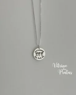 Colar Plaquinha Redonda Grande Personalizada (LEIA A DESCRIÇÃO)