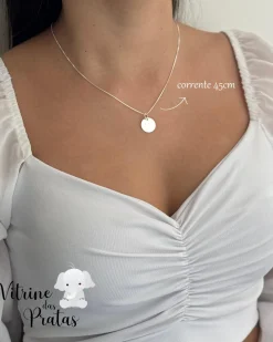 Colar Plaquinha Redonda Personalizada (LEIA A DESCRIÇÃO)