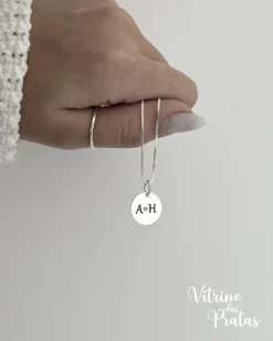 Colar Plaquinha Redonda Personalizada (LEIA A DESCRIÇÃO)