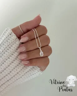 Colar Zircônia Oval