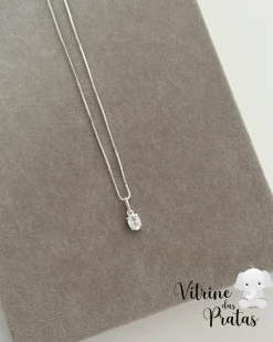 Colar Zircônia Oval