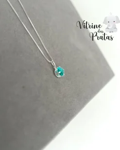 Colar Zircônia Redonda Verde