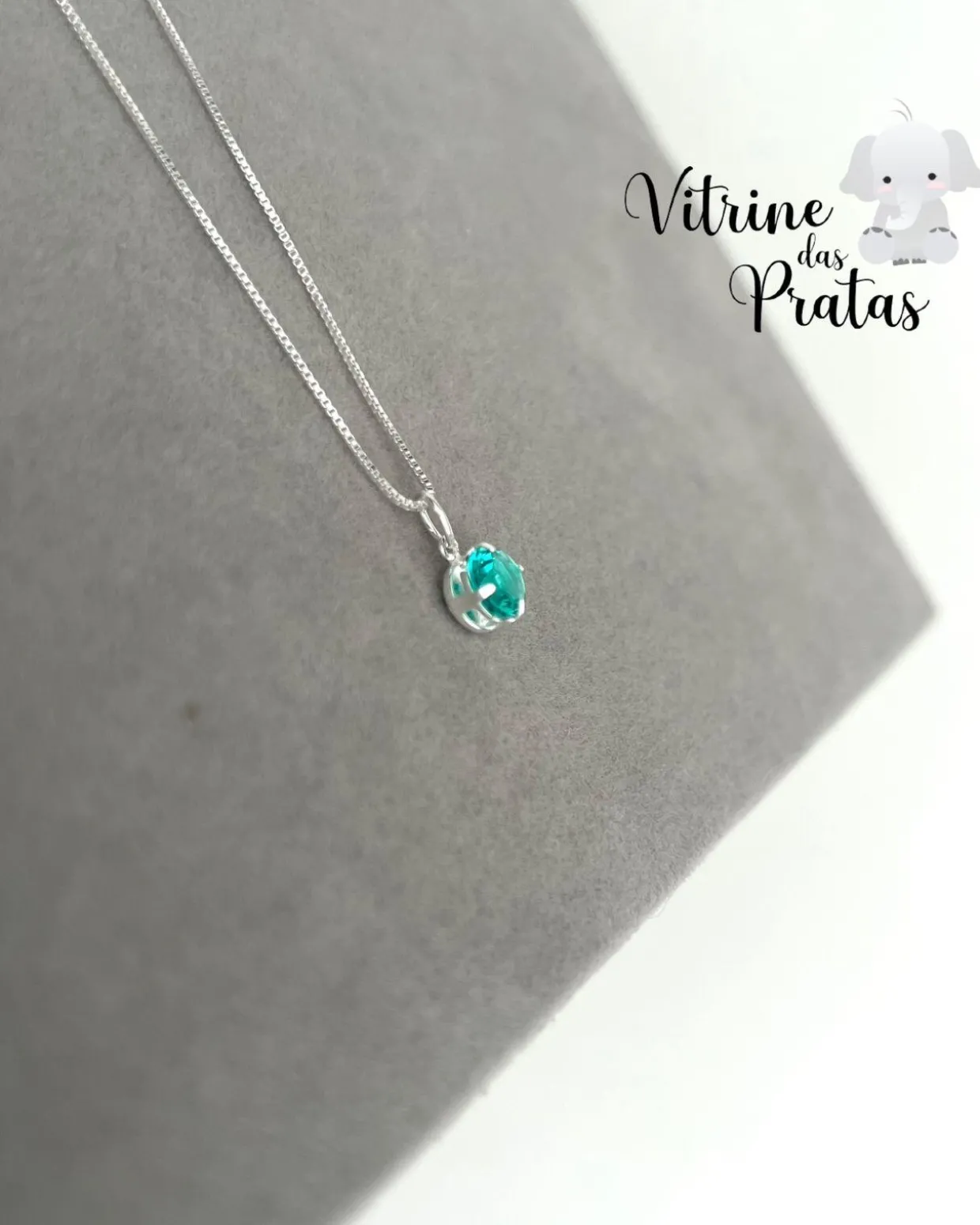 Colar Zircônia Redonda Verde