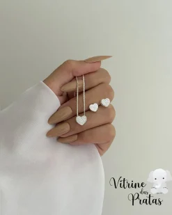 Conjunto Coração Cravejado