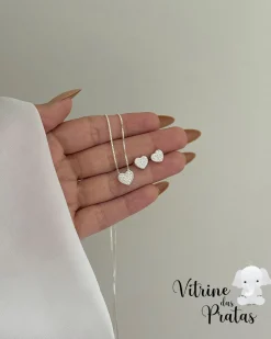 Conjunto Coração Cravejado