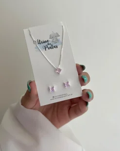 Conjunto Ponto de Luz Quadrado Rosa