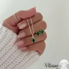 Conjunto Zircônia Oval Verde Esmeralda