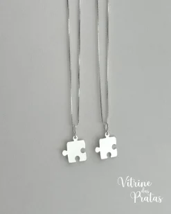 Kit 2 Colares Quebra Cabeça Personalizado (LEIA A DESCRIÇÃO)