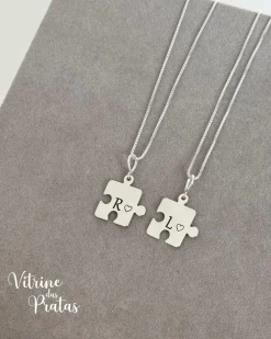 Kit 2 Colares Quebra Cabeça Personalizado (LEIA A DESCRIÇÃO)
