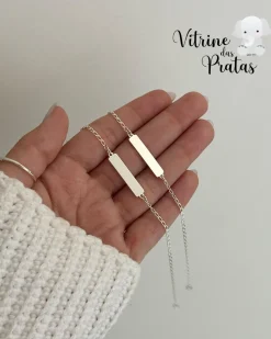 Kit 2 Pulseiras Plaquinha Personalizada (LEIA A DESCRIÇÃO)