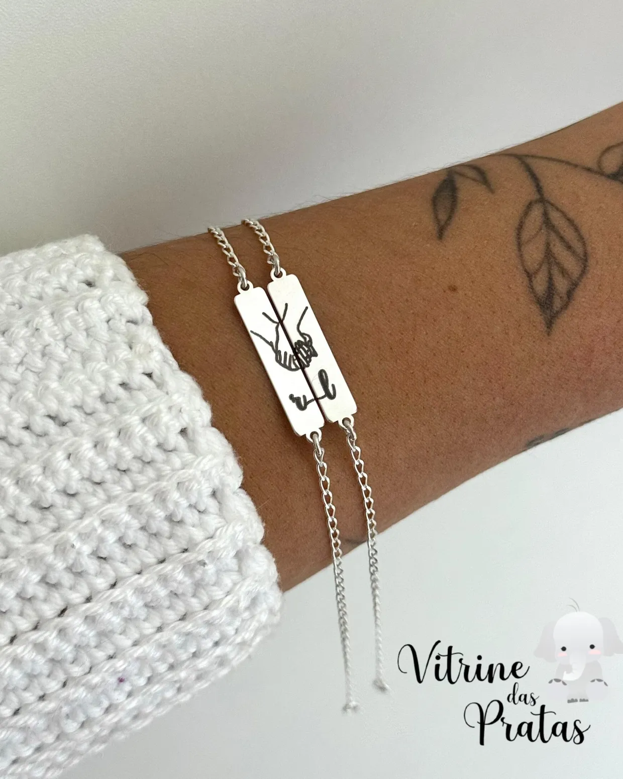 Kit 2 Pulseiras Plaquinha Personalizada (LEIA A DESCRIÇÃO)