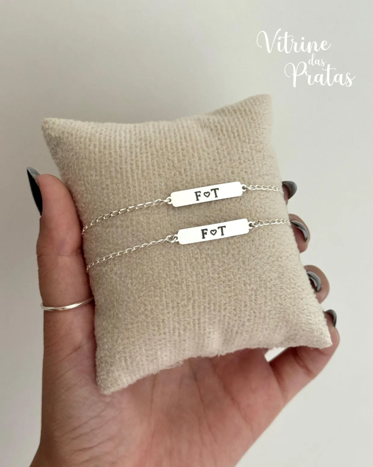 Kit 2 Pulseiras Plaquinha Personalizada (LEIA A DESCRIÇÃO)