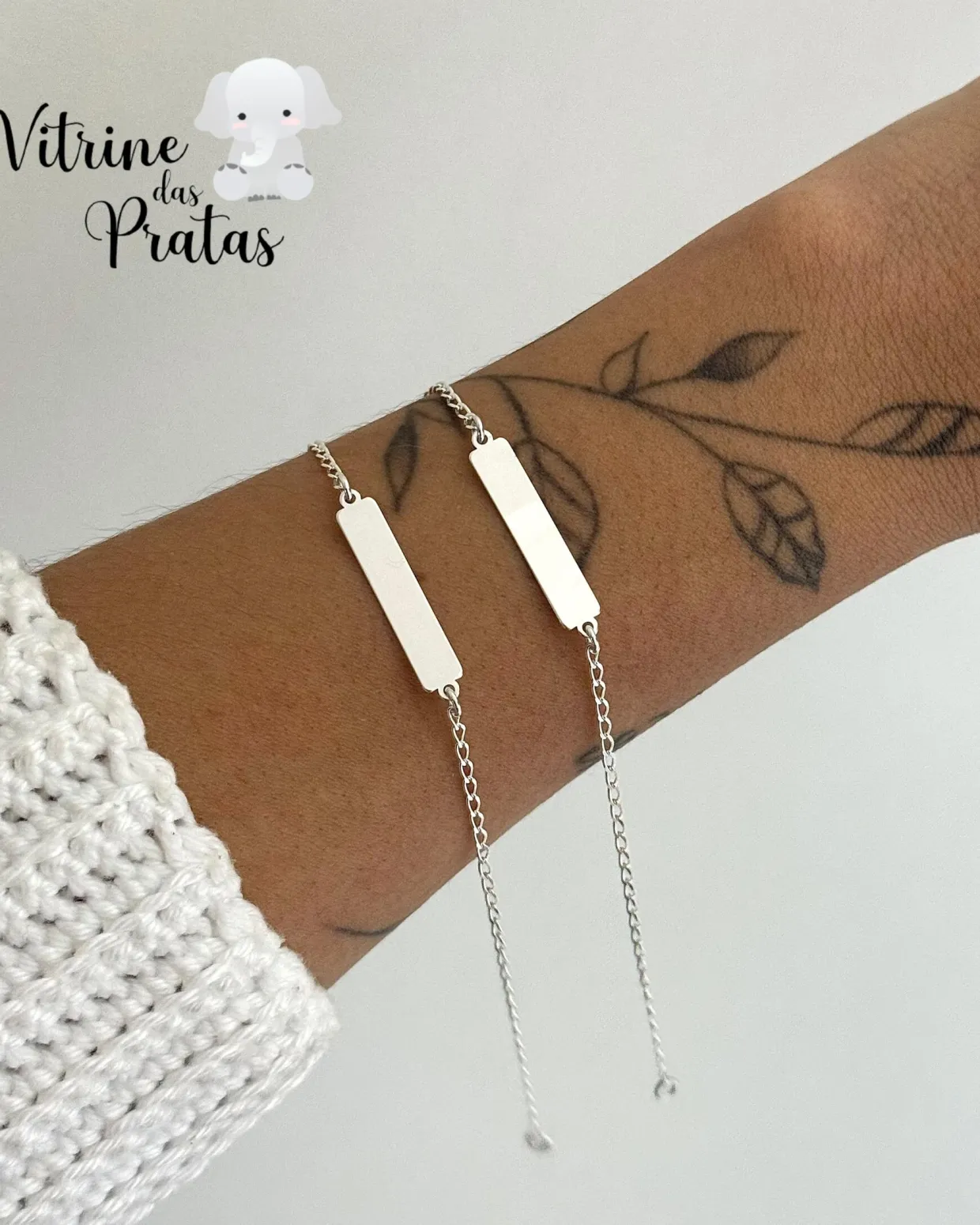 Kit 2 Pulseiras Plaquinha Personalizada (LEIA A DESCRIÇÃO)