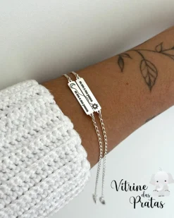 Kit 2 Pulseiras Plaquinha Personalizada (LEIA A DESCRIÇÃO)