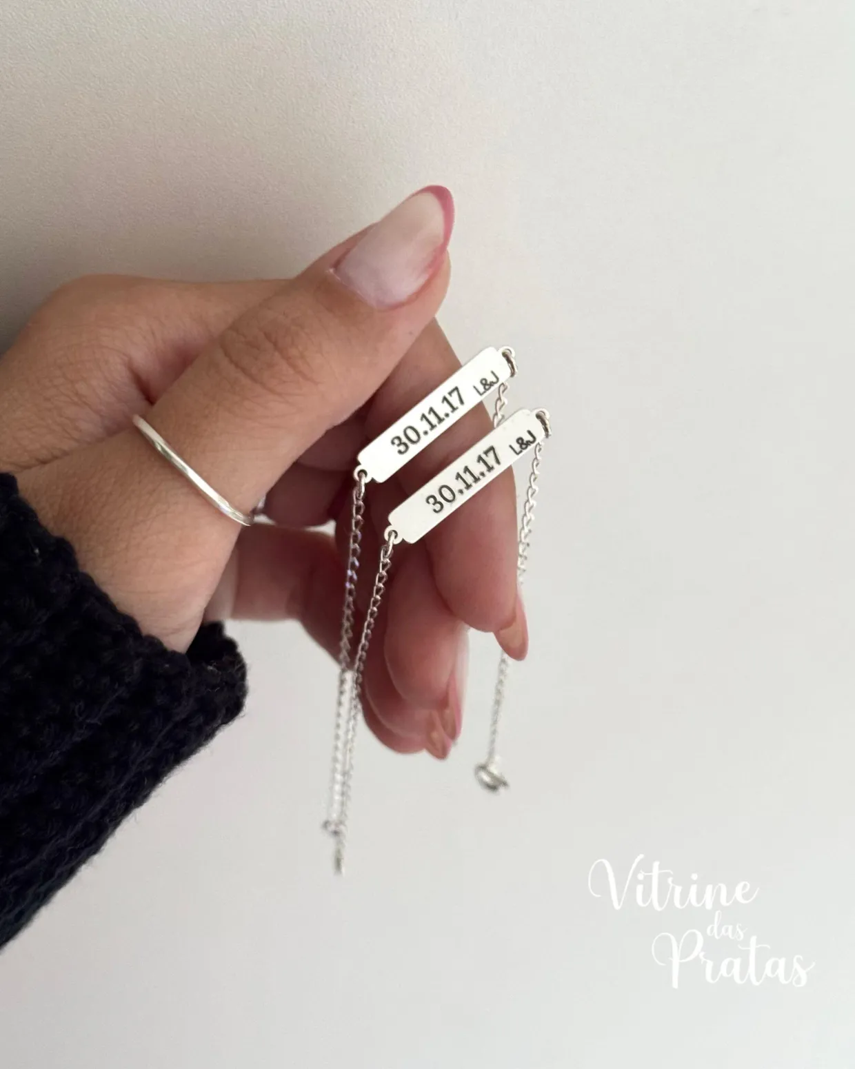 Kit 2 Pulseiras Plaquinha Personalizada (LEIA A DESCRIÇÃO)