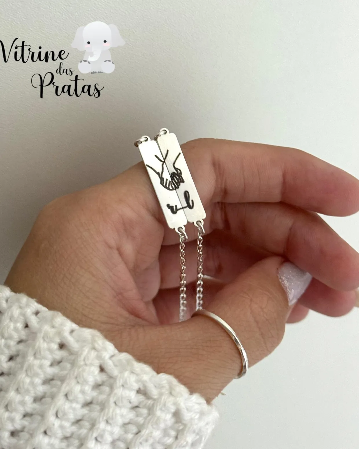 Kit 2 Pulseiras Plaquinha Personalizada (LEIA A DESCRIÇÃO)