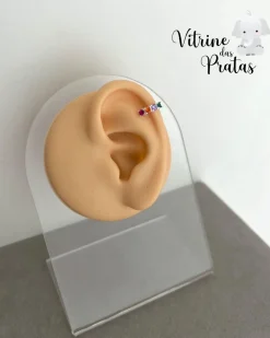 Piercing Fake Cravejado com Zircônias Color