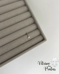 Piercing Pino Coração Cravejado Base Reta