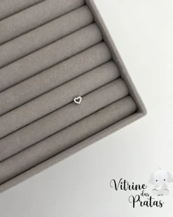 Piercing Pino Coração Vazado Cravejado