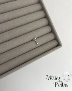 Piercing Pino Coração Vazado Cravejado