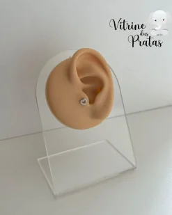 Piercing Pino Coração Vazado Cravejado