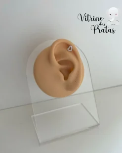 Piercing Pino Coração Vazado Cravejado