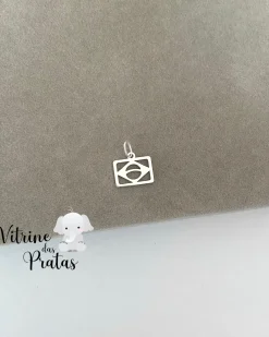 Pingente Bandeira do Brasil Vazada