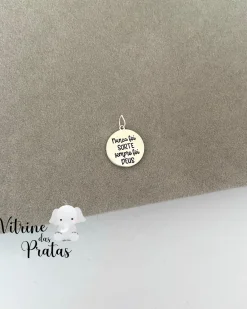 Pingente Envelhecido Nunca Foi Sorte Sempre Foi Deus