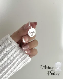 Pingente Plaquinha Amor Redonda