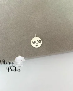 Pingente Plaquinha Amor Redonda