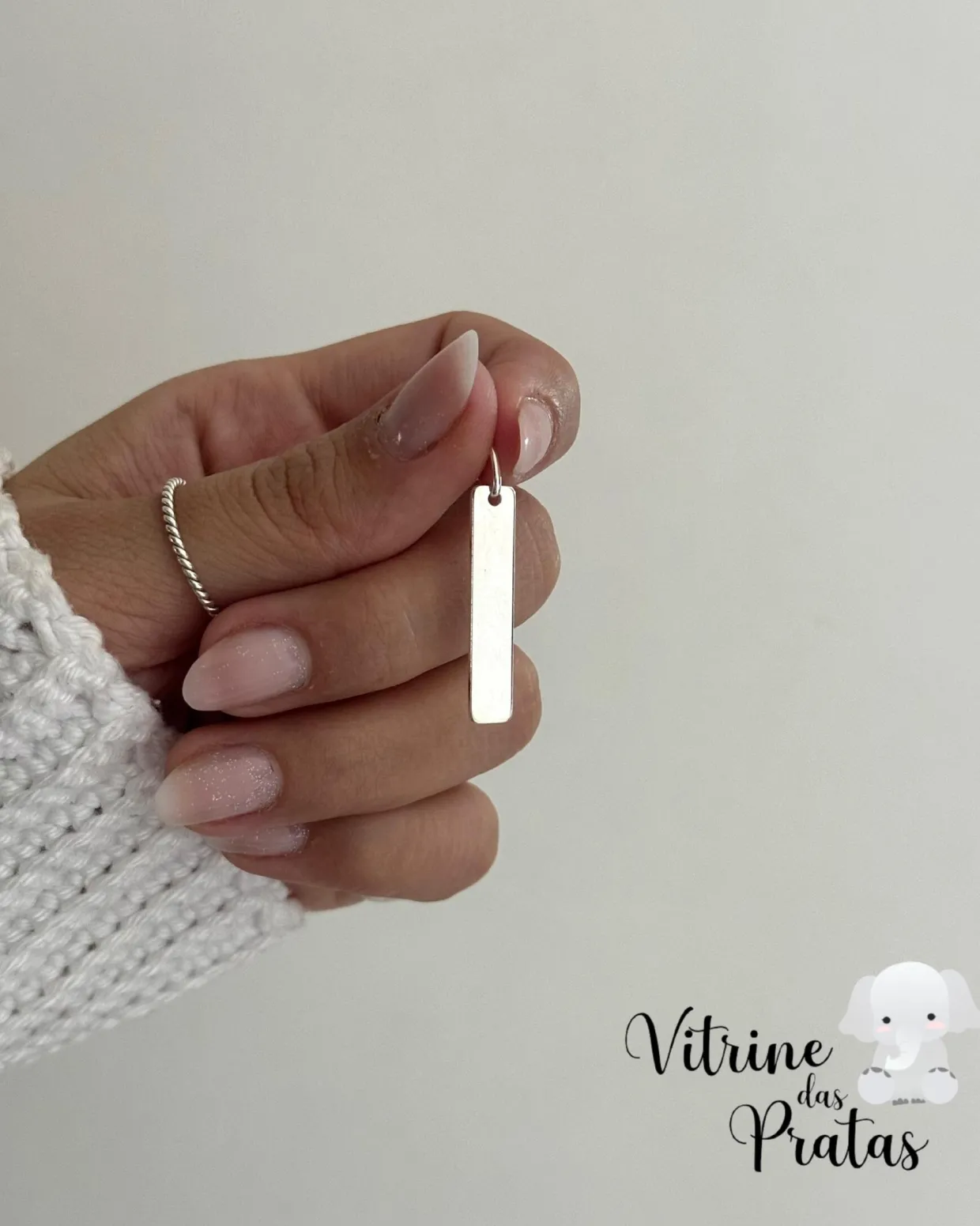 Pingente Plaquinha Comprida Personalizada (LEIA A DESCRIÇÃO)