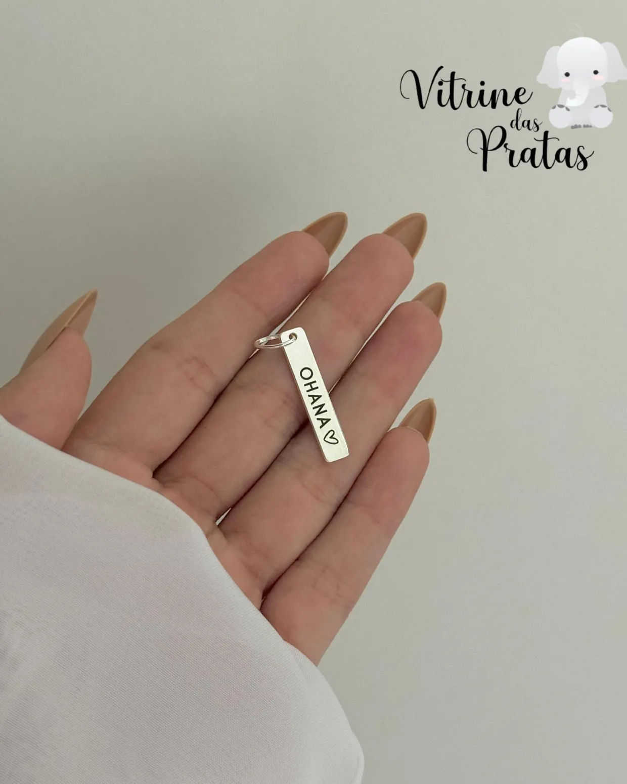 Pingente Plaquinha Comprida Personalizada (LEIA A DESCRIÇÃO)