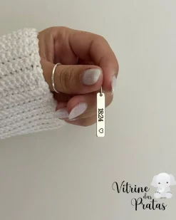 Pingente Plaquinha Comprida Personalizada (LEIA A DESCRIÇÃO)