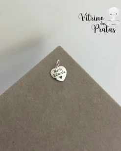 Pingente Plaquinha Coração Personalizado (LEIA A DESCRIÇÃO)