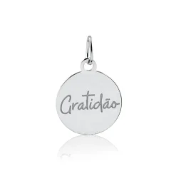 Pingente Plaquinha Gratidão Redonda