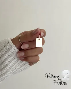 Pingente Plaquinha Quadrada Personalizada (LEIA A DESCRIÇÃO)