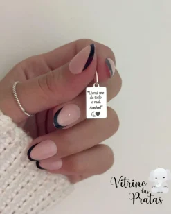 Pingente Plaquinha Quadrada Personalizada (LEIA A DESCRIÇÃO)