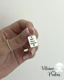 Pingente Plaquinha Quadrada Personalizada (LEIA A DESCRIÇÃO)