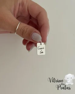 Pingente Plaquinha Quadrada Personalizada (LEIA A DESCRIÇÃO)