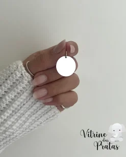 Pingente Plaquinha Redonda Grande Personalizada (LEIA A DESCRIÇÃO)