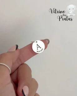 Pingente Plaquinha Redonda Personalizada (LEIA A DESCRIÇÃO)