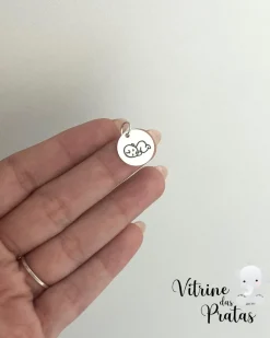 Pingente Plaquinha Redonda Personalizada (LEIA A DESCRIÇÃO)