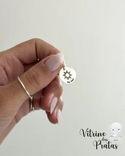 Pingente Plaquinha Redonda Personalizada (LEIA A DESCRIÇÃO)