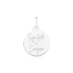 Pingente Plaquinha Seja Forte e Corajosa