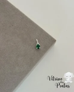 Pingente Zircônia Oval Verde Esmeralda