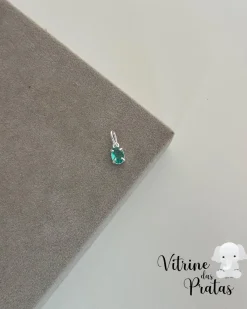 Pingente Zircônia Oval Verde Turmalina