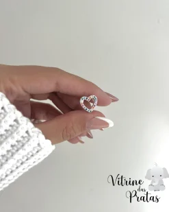 Pingente Coração Vazado Cravejado Color