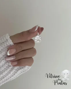 Pingente Pata com Borda Cravejada